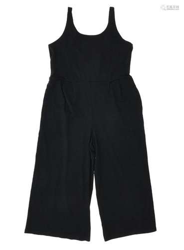 Eileen Fisher L30804 Black Cotton Stretch Jersey Cami Jumpsu...