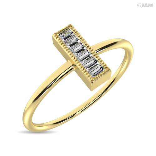 Diamond 1/20 ct tw Baguette Cut Fashion Ring in 10K Yellow G...