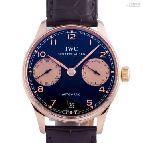 IWC Portugieser Automatic World Limited IW500121 Black Dial ...