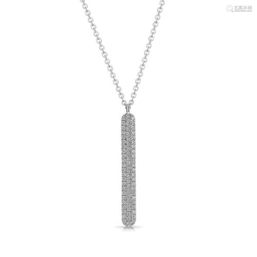 Diamond 1/3ctw Necklace Set In 14k White Gold 16-18 Adj Chai...