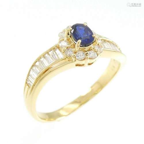 K18YG Sapphire Ring 0.39CT