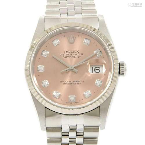 Rolex 16234G Datejust Self-winding White Gold Pink Diamond M...