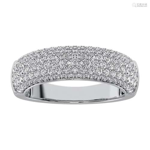 14K White Gold 1 Ct.Tw. Diamond Pave Set Fashion Band