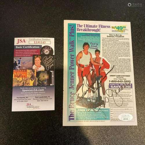 Bruce Jenner & Kris Jenner Signed Vintage Fitness Advert...