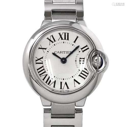 Cartier Ballon Blue SM W69010Z4 Quartz Stainless Steel Silve...