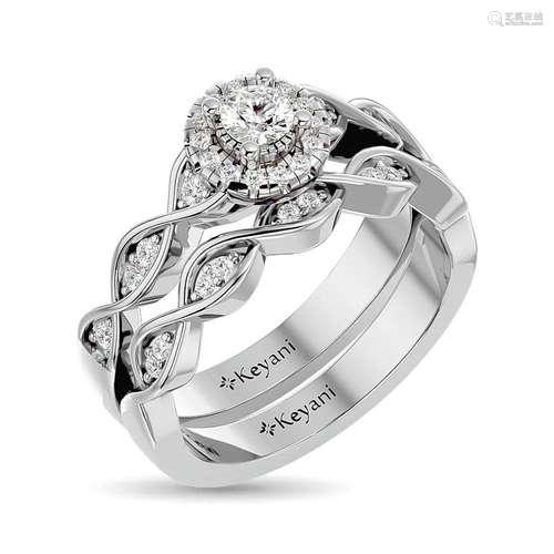 Diamond 1/2 Ct.Tw. Bridal Ring in 14K White Gold