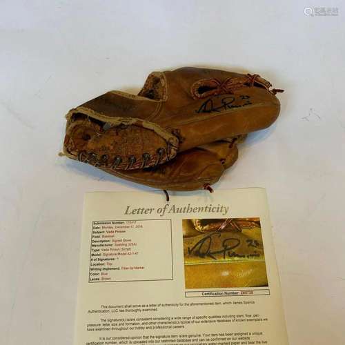 1960's Vada Pinson Signed Game Model Baseball Glove JSA ...