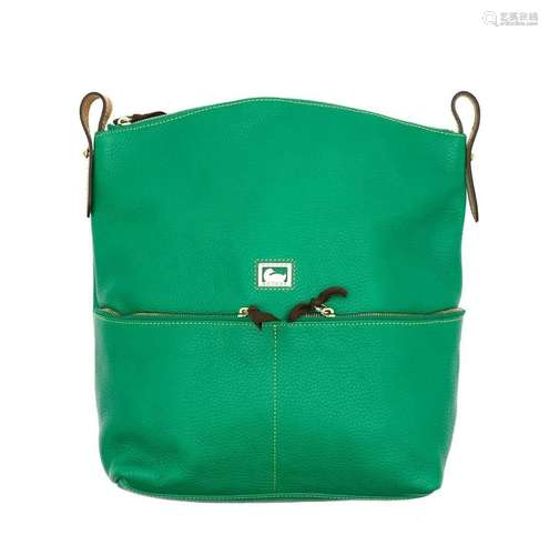 Dooney Bourke B9921 Womens Green Leather Shoulder Bag 15x15x...