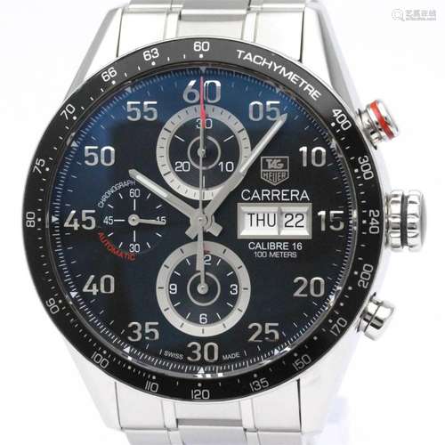 Polished TAG HEUER Carrera Calibre 16 Chronograph Day Date W...