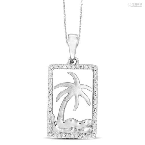 14K White Gold 1/10 Ct.Tw.Diamond Fashion Pendant