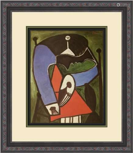 Pablo Picasso Seated Woman in an Armchair Custom Framed Prin...