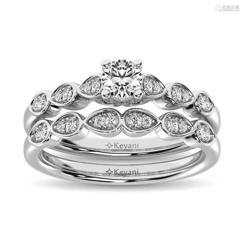 Diamond 1/2 Ct.Tw. Bridal Ring in 14K White Gold