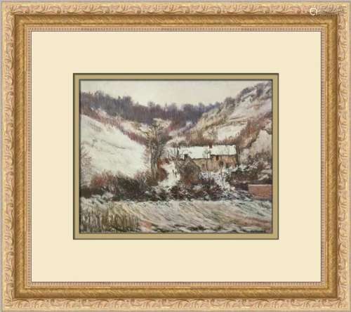 Claude Monet Snow at Giverny Custom Framed Print
