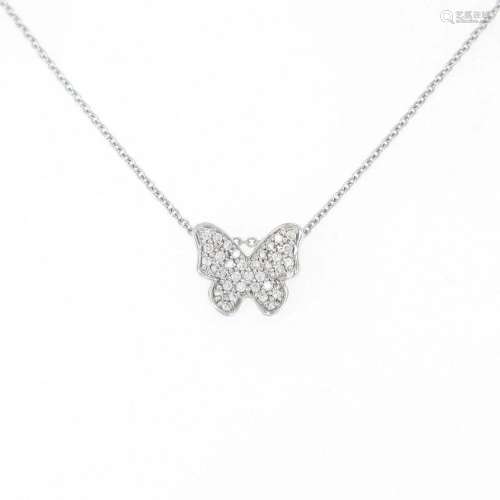 750WG Butterfly Pave Diamond Necklace