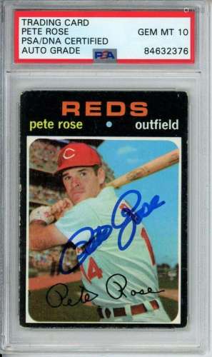 1971 Topps Pete Rose #100 Card Signed Cincinnati Reds PSA/DN...