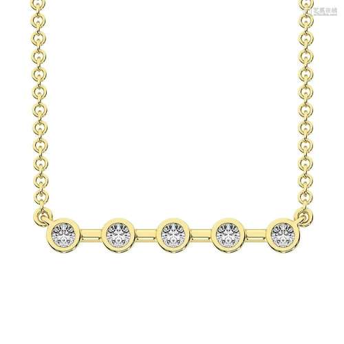 10K Yellow Gold 1/5 Ct.Tw. Diamond Fashion Necklace