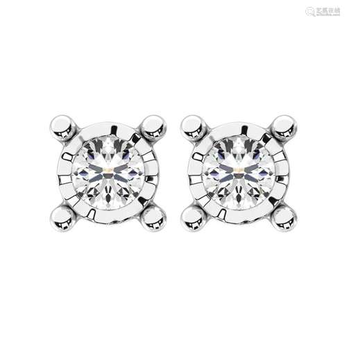 Diamond 5/8 Ct.Tw. Solitaire Stud Earrings in 14K White Gold