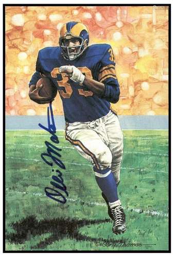 Ollie Matson Signed Goal Line Art Card GLAC Autographed Rams...