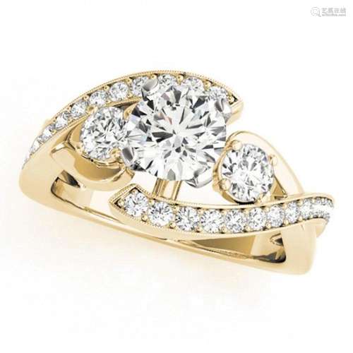 2.26 ctw Certified VS/SI Diamond Bypass Ring 18k Yellow Gold