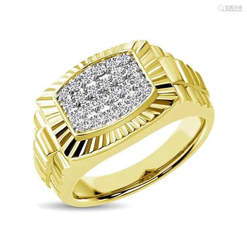 10K Yellow Gold 1/2 Ct.Tw. Diamond Mens Fashion Ring