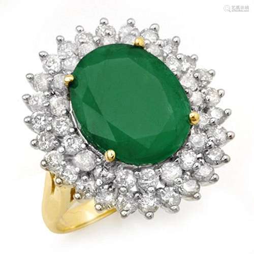 10.83 ctw Emerald & Diamond Ring 14k Yellow Gold