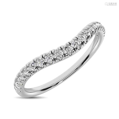 14K White Gold 1/6 ctw Contour Band Ring