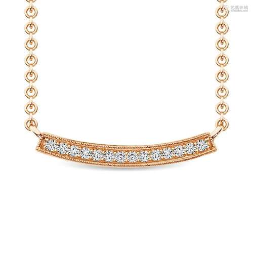 Diamond 1/10 Ct.Tw. Fashion Necklace in 10K Rose Gold