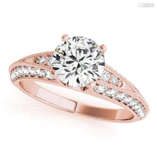 1.33 ctw Certified VS/SI Diamond Antique Ring 18k Rose Gold