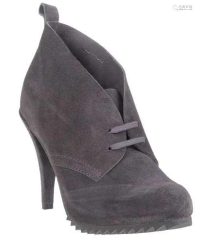 Pedro Garcia Women's Gray Suede Heeled Ankle Booties N42...