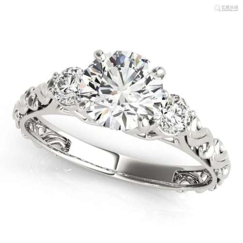 1 ctw Certified VS/SI Diamond 3 Stone Solitaire Ring 14k Whi...