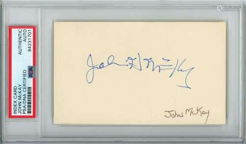 John McKay College Football HOF USC Signed 3x5 Index Card PS...