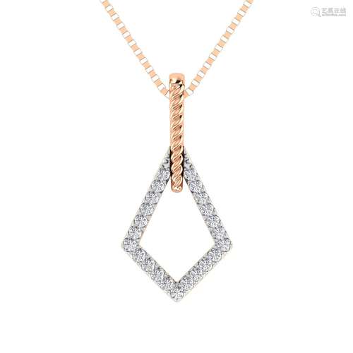 10K Two Tone Gold 1/10 Ct.Tw. Diamond Fashion Pendant