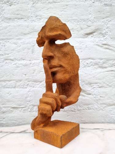Sculpture, silent man - Iron (cast/wrought)