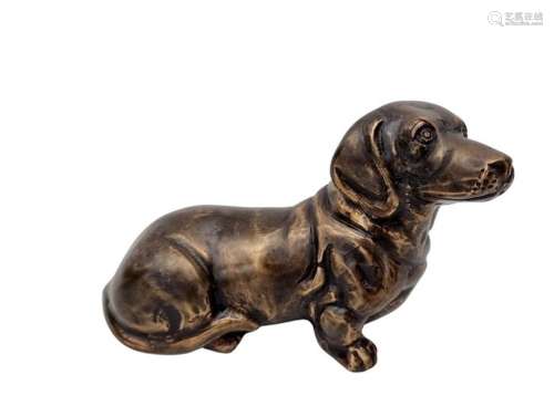 Dog - Patinated bronze