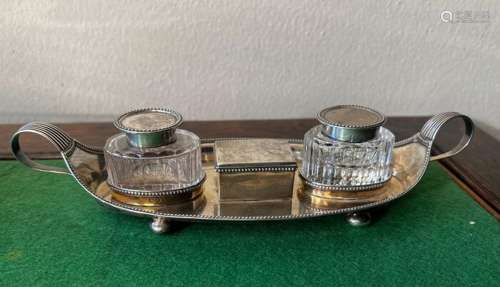 Inkstand (1) - .925 silver - Chester 1909 - U.K. - Early 20t...