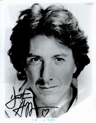 Dustin Hoffman signed 10x8 black and white photo. Good condi...