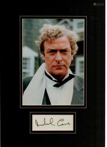 Michael Caine Actor Signed Card 10x15 Matted With Photo. Goo...