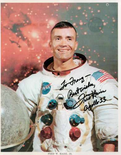 Fred Haise Apollo 13 Astronauts Signed Nasa 8x10 Photo. Good...