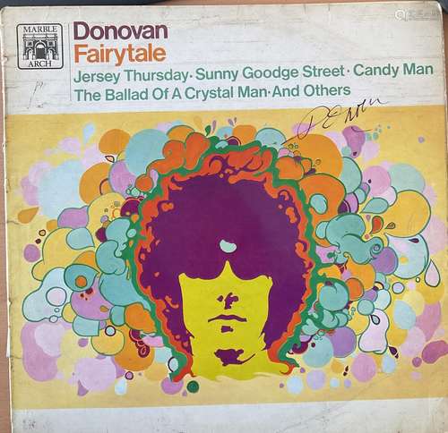 Donovan Singer Signed To The Cover Of 1969 Lp Record Fairyta...