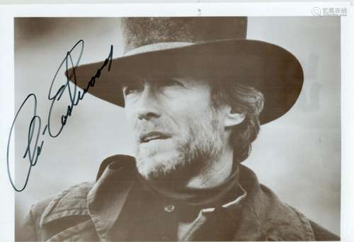 Clint Eastwood signed 7x5 black and white photo. Good condit...