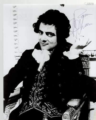 Rowan Atkinson signed 10x8 Blackadder black and white photo....