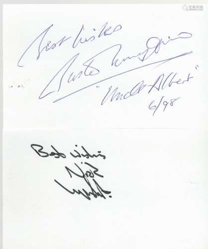 Only and Fools and Horses collection 2 signed 5x3 white card...