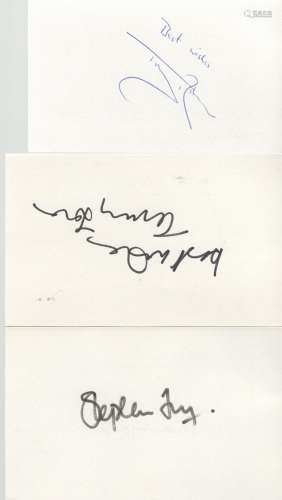 TV Collection 3 signed 6x4 white cards includes great names ...