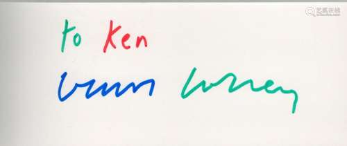 David Hockney, a signed and dedicated (in green, red and blu...