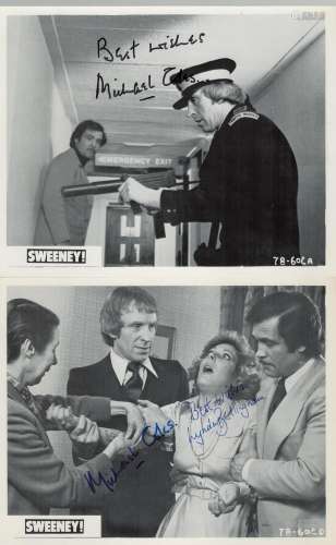 Sweeney! (1977), two 10x8 black and white film photos, one s...