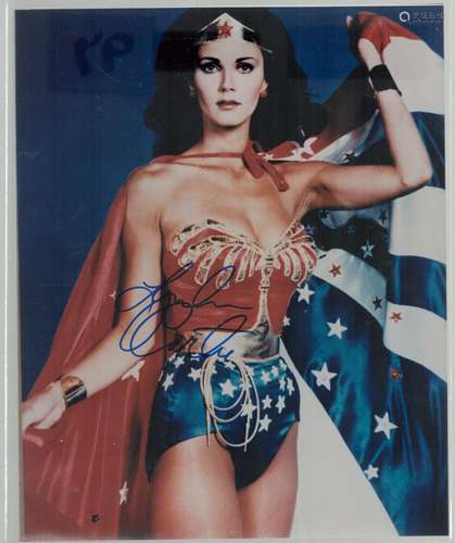 Lynda Carter signed Wonder Woman 10x8 colour photo. Good con...