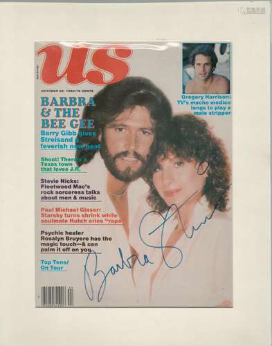 Barbara Streisand 14x11 overall mounted colour magazine cove...