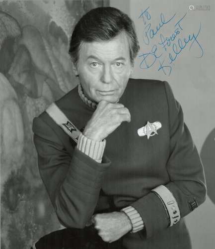 Deforest Kelley signed 7x6 black and white Star Trek photo d...