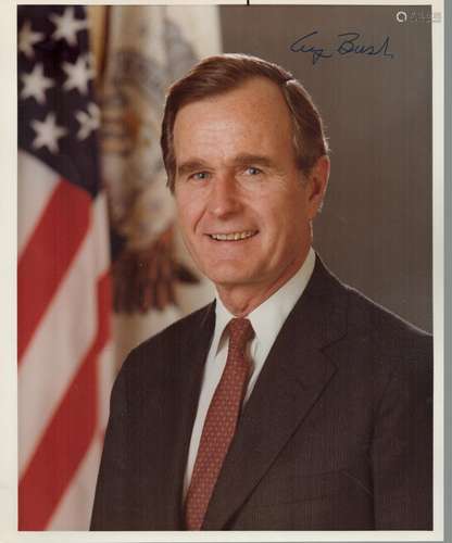 George Bush Snr signed 10x8 colour photo. Good condition. Al...