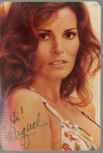 Raquel Welch signed vintage 6x4 colour photo. Good condition...